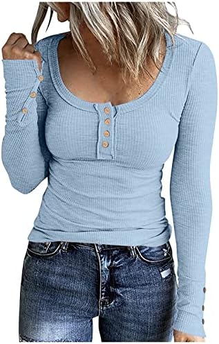 סוודרים לנשים צמרות שרוול ארוך חולצות מזדמן כפתור חולצות למטה חולצות סרוגות בסיסיות חורף חורף