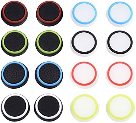 Lulyl צבעים מעורבים סיליקון כובעי אחיזת מקל אגודל מגנים על כיסוי עבור PS4, Xbox 360, בקרי PS3, 8 זוג