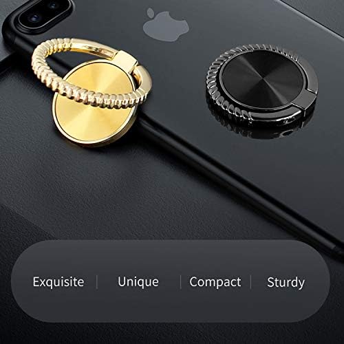 2 חבילות טלפון טבעת טבעת אצבעות קיקנד, מחזיק טלפון מסתובב 360 מעלות, דוכן טלפון סגסוגת אבץ, החל על כל טלפוני אפל ואנדרואיד