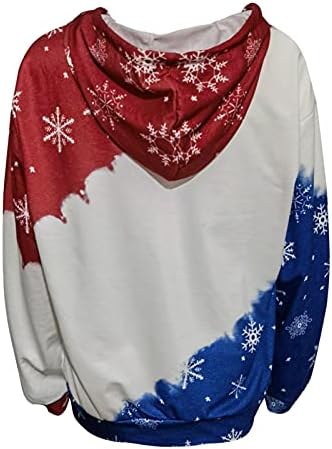 איאסו נשים טרנדי חג המולד סוודרים ארוך שרוול חולצות הדפסת נים כושר רופף טוניקות שרוך טי קל משקל חולצות