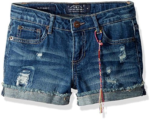 מזל מותג בנות 5-כיס באזיקים למתוח ג ' ינס קצרים