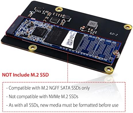 Geeekpi לפטל PI 4, x862 v2.0 M.2 NGFF SATA SSD אחסון לוח הרחבה עם USB 3.1 תמיכה בחיבור מפתח B 2280 SSD בלבד