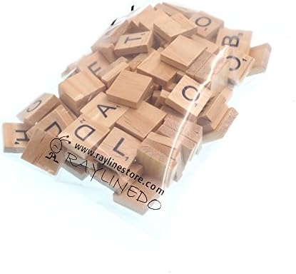 Raylinedo® 100x אריחי שרבוט מעץ מכתב אלפבית מכתבים מספר מלאכה לאנגלית מילים קטנות מעורבב מעורבב