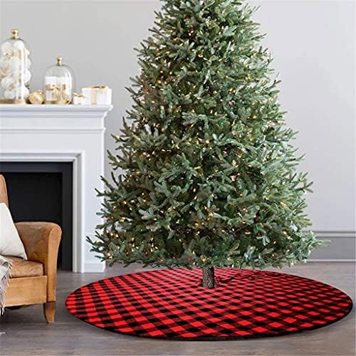 Ganfanren 36 חצאית עץ חג המולד משובץ באפלו אדום ושחור