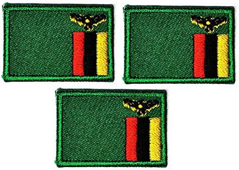 סט תיקון אוממה של 3 מיני דגל 0. 6 על 1.1 תיקוני מדבקת דגל טקטי צבאי זמביה דגל זמביה אפליקציה עשה זאת בעצמך רקום לתפור