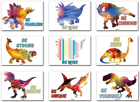 9 דינוזאור קיר אמנות הדפסי דינוזאורים פוסטר קיר מדבקות דינוזאור יום הולדת מתנה עבור משתלת וילדים חדר קישוטי ממוסגר 8