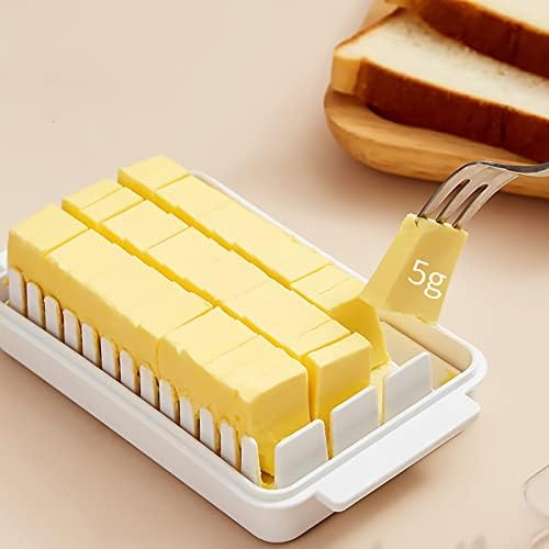 מיכלי זכוכית קטנים עם מכסים צלחת חמאת חמאה עם מכסה לקצב משטח של קוביות חמאה חותכות קווי מדידה קלים לניקוי כאשר הם מונחים