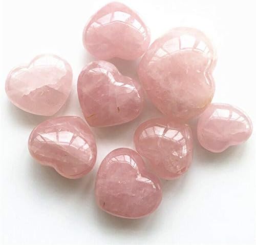 Laaalid xn216 1 pc בצורת לב ורד טבעי אבן לב אבן ורוד קוורץ ריפוי אבנים טבעיות ומינרלים טבעיים